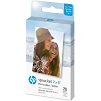 Los mejores  - HP Sprocket Papel fotográfico Adhesivo Premium de Zink de 5 x 7.6 cm (20 Hojas) Compatible con Las impresoras…